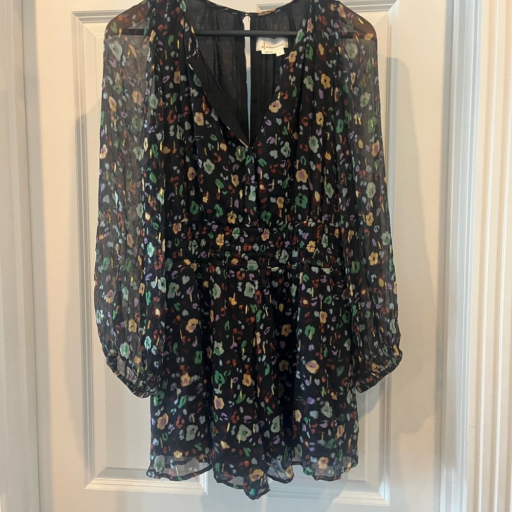 Anthropologie sheer long sleeve romper